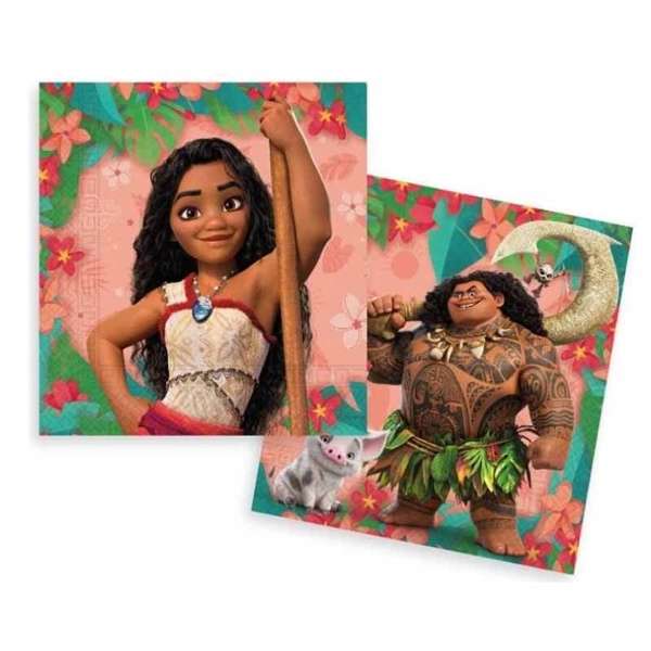 Tovaglioli Oceania 2 in carta a 2 veli per compleanni e feste a tema Disney