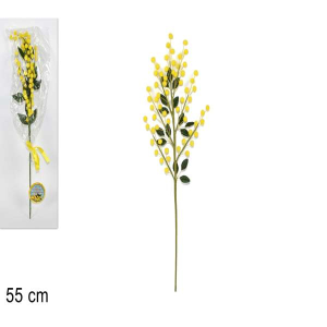 Ramo Mimosa Artificiale 55 cm, perfetto per la Festa della Donna e allestimenti floreali