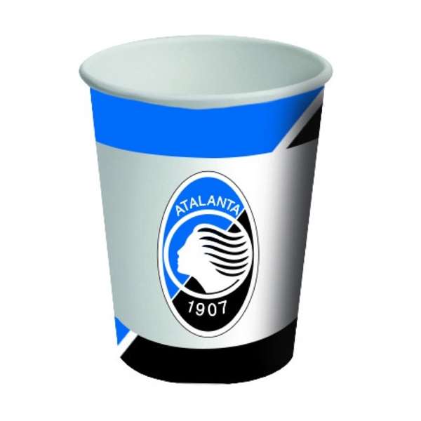 Bicchieri Atalanta 266ml per feste e celebrazioni nerazzurre Bicchieri Atalanta 266ml in carta, ideali per tifosi, ultras e feste a tema calcio