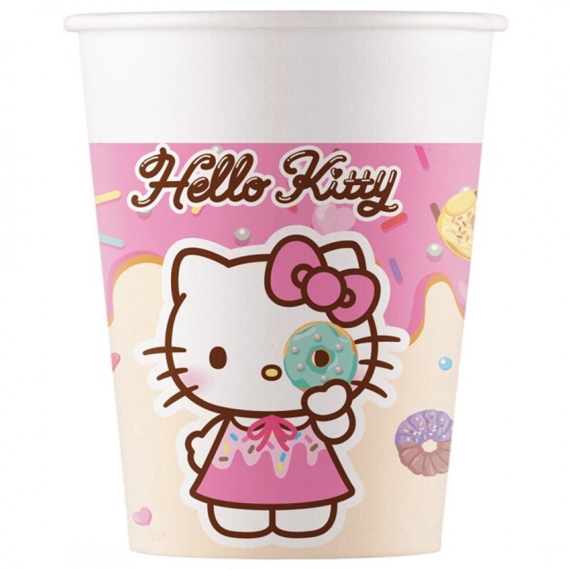 bicchieri Hello Kitty e Kuromi 200 ml confezione 8 pezzi in carta