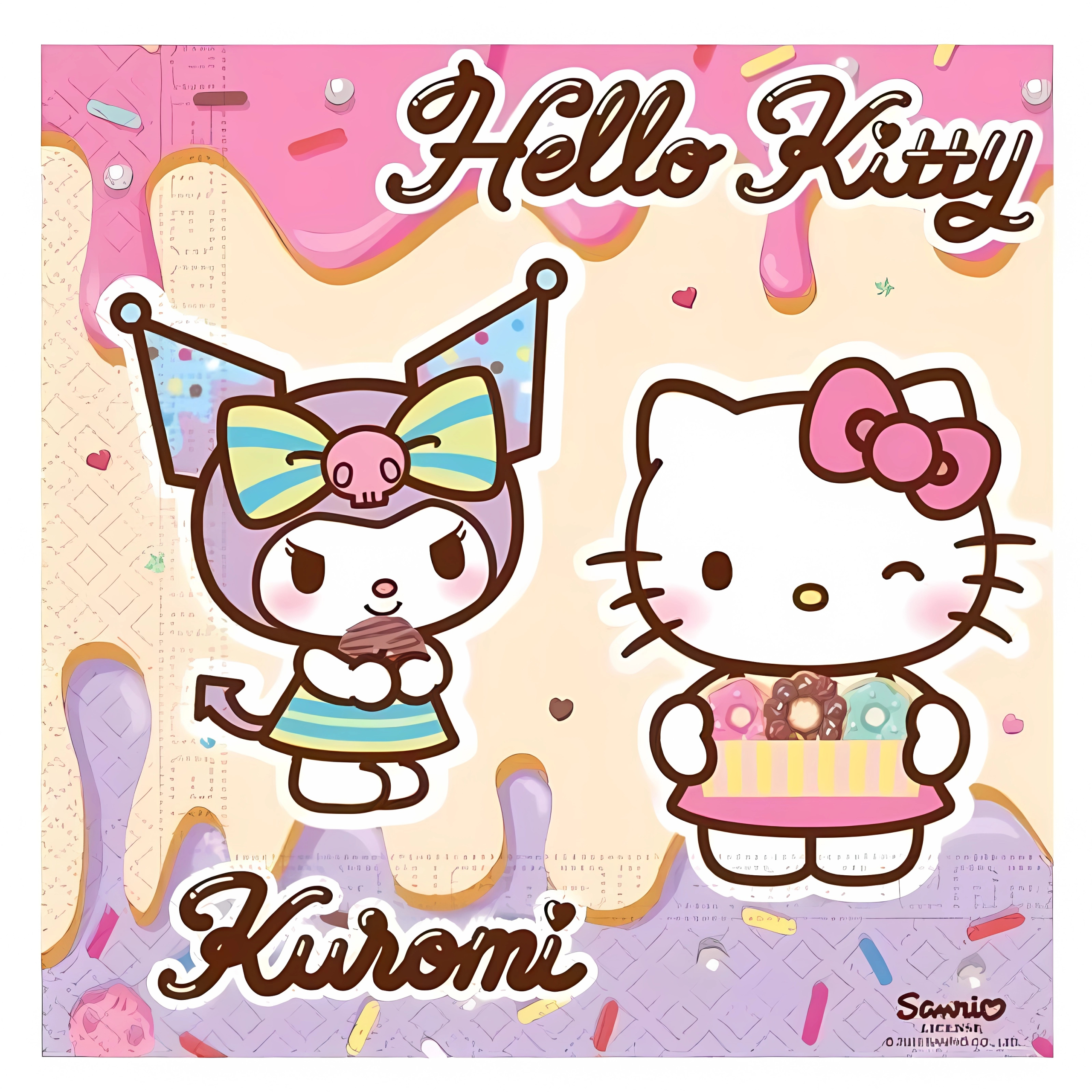 tovaglioli Hello Kitty e Kuromi confezione 20 pezzi in carta 2 veli