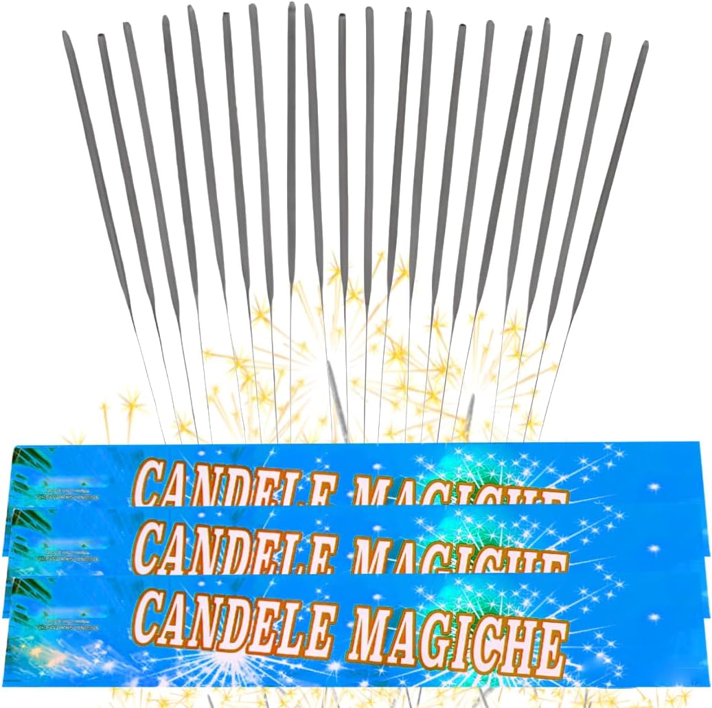 Candeline Magiche 25 CM Scintille Luminose Per Matrimonio Compleanno Capodanno Party