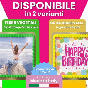 Cialda Per Torta Personalizzata Quadrata In Ostia Gluten Free - immagine 5