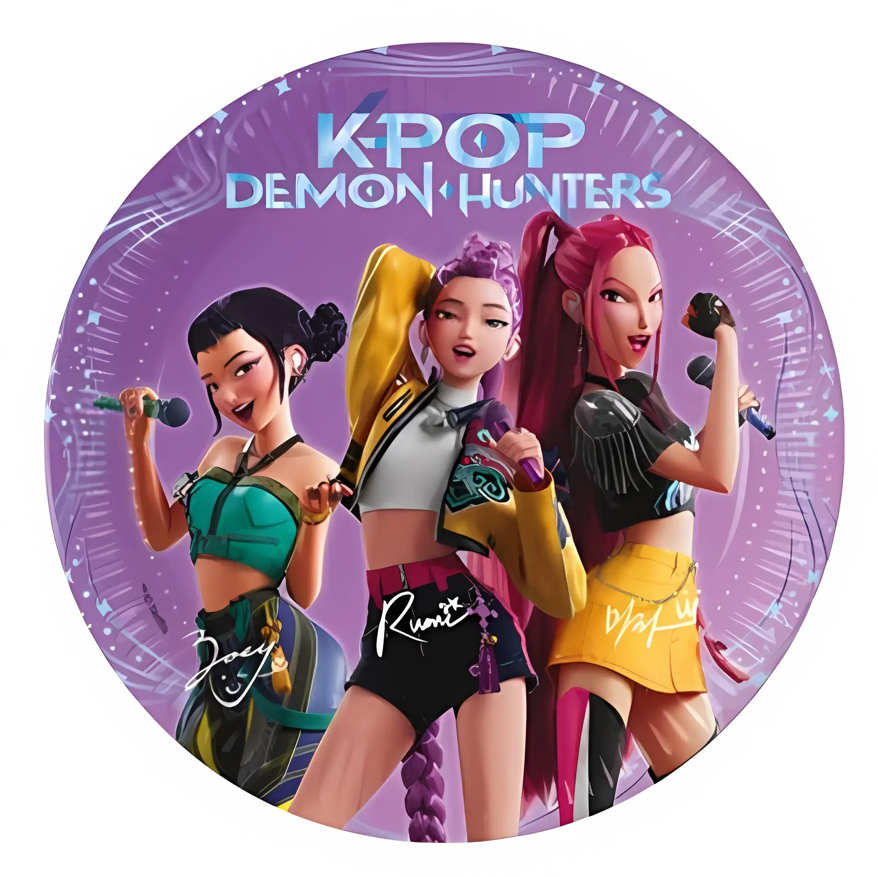 Piatti KPop Demon Hunters in carta da 20 cm confezione da 8 pezzi